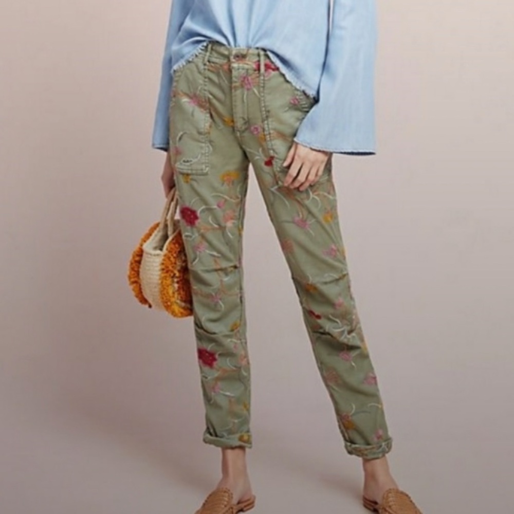 The Wanderer by Anthropologie Embroidered Pant
